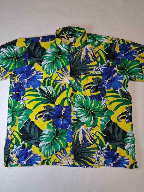 mareko Other - Tropical Floral Short-Sleeve Button-Down Shirt - Yellow